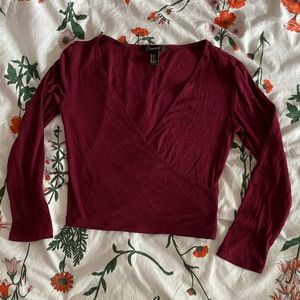 Forever 21 Wine Wrap Top